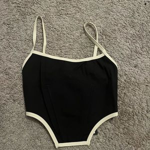 white fox black corset NWT
